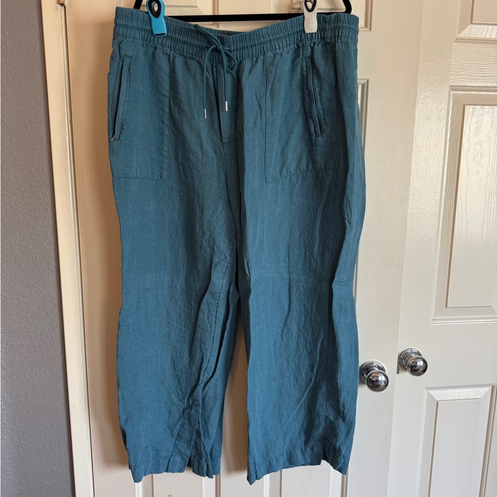 Athleta Linen Pants Blue 22